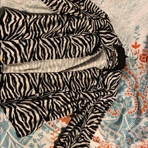 Zebra print zip up jacket/shirt